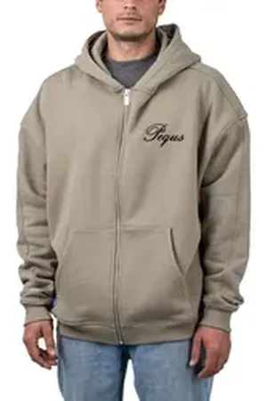 PEQUS Sweatjacke Handwritten Logo Zip Hoodie beige XL