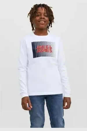 JACK & JONES Junior Langarmshirt JJECORP LOGO TEE PLAY LS O-NECK NOOS JNR weiß 128