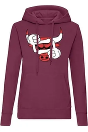 Blondie & Brownie Hoodie Damen Bulls Eye Auge Stier Bullen Sport mit Kapuze rot XS