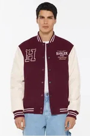 Harlem Soul Collegejacke mit Stickerei lila M