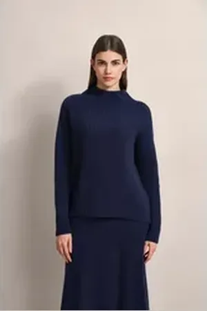Bugatti Rundhalspullover mit leichtem Turtleneck blau XL