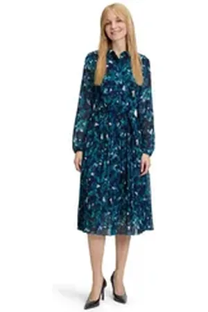 Betty & Co Betty&Co Midikleid Midikleid mit Plissee Plissee blau 40