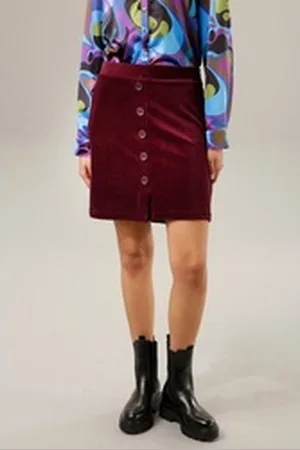 Aniston Minirock mit dekorativer Zierknopfleiste lila 44