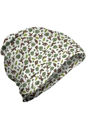 Abakuhaus Beanie Wandern im Freien Lustige Sloth Faule Tier Monstera braun|grün