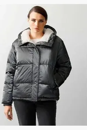 ALBA MODA Steppjacke Steppjacke mit Teddyfell blau 40