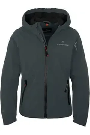 Bergson Regenjacke LIO THERMO Kinder Regenjacke, leicht wattiert, 12000 mm Wassersäule, Normalgröße grau 128