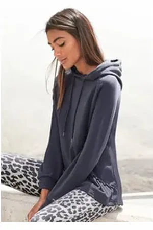 Lascana Kapuzensweatshirt mit Rüschen, Loungeanzug, Hoodie grau 32/34