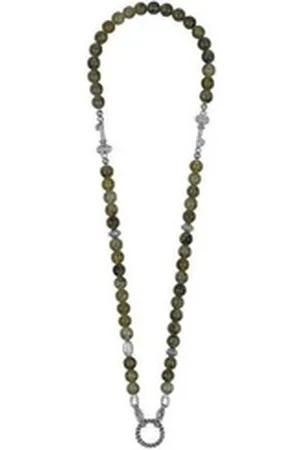 ESPRIT Edc by Collier EENL10241A420, Sportliches Perlenhalsband mit Glam-Rock-Akzenten grün