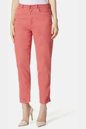 Stooker Women 5-Pocket-Jeans Nizza Twill Tapered Fit Casual Clean Wash Twill Coloured Mit Seitlichem Gummibund. für Damen orange 38