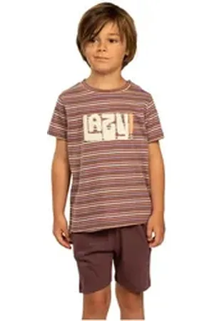 Eskimo Schlafanzug Kids (Set, Set) Jungen Schlafanzug kurz Shorty Baumwolle lila 5 (Körpergröße 110)