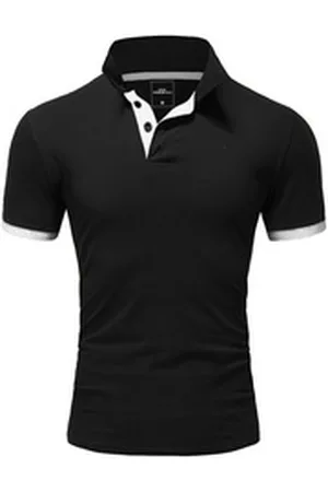amaci Poloshirt DETROIT Basic Kontrast Poloshirt schwarz 4XL