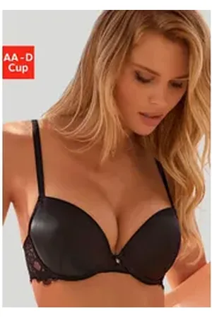 Lascana Push-up-BH Alana aus edler Qualität mit hohem Seidenanteil und floraler Spitze, Dessous schwarz 80