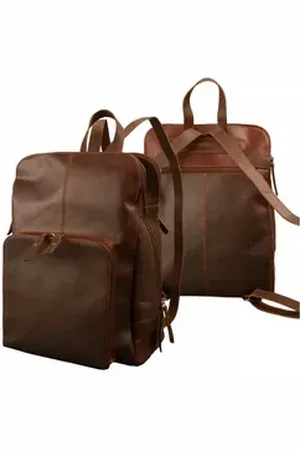 Mf Next Com Rucksack Vintage Büffel Leder Rucksack - Perfekt für Profis braun