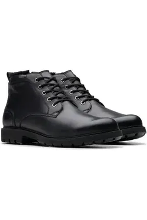 Clarks BatcombeMixGTX Schnürstiefel, Businessstiefelette, Komfortschuh mit wasserdichter GoreTex schwarz 40 EU