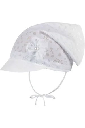 Maja F.P.H. Schirmmütze Kopftuch Bindemütze Sommermütze Mädchenmütze weiß XS(36/38)
