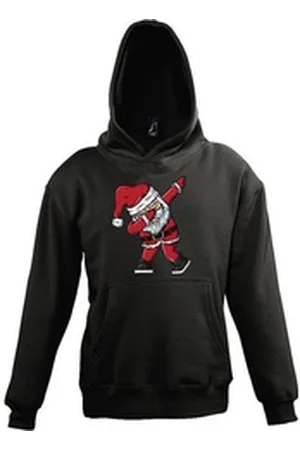 Youth Designz Kapuzenpullover Dabbing Santa Kinder Unisex Hoodie Pullover mit trendigem Frontprint schwarz 106-116 (6 Jahre)