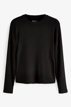 Next Langarmshirt Weiche, gerippte Langarmshirts mit Lyocell (1-tlg) schwarz 34
