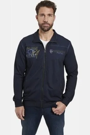 Jan Vanderstorm Sweatjacke SIVID, oil-dyed Optik blau XXL (60/62)