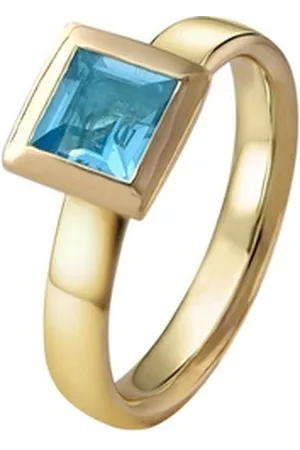 Acalee Goldring Topas Gold 333 / 8K Echt Topas Swiss Blau blau 59