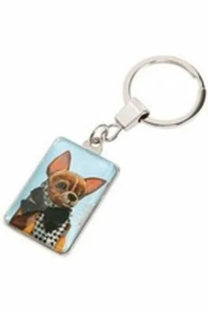 GOEBEL Schlüsselanhänger Dog - Trish Biddle, Metall-Kombi blau