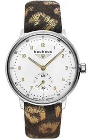 Bauhaus Quarzuhr Kleine Sekunde Grau/Goldfarben weiß