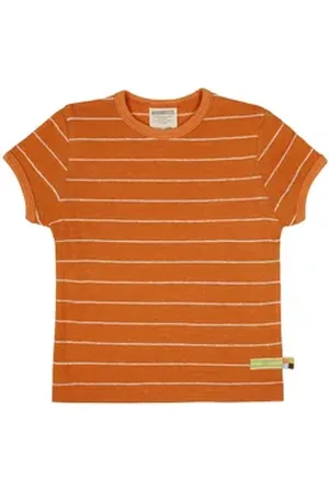 loud + proud T-Shirt mit Leinen Bio Baumwolle, GOTS orange|rot 74/80