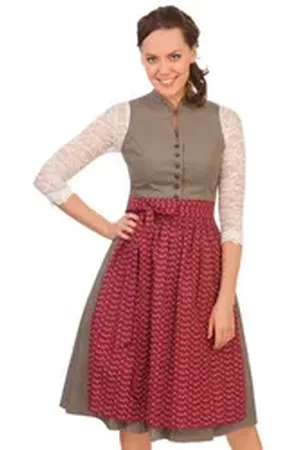 Alpenfee Dirndl Midi Dirndl 2tlg. - NORA - oliv 30