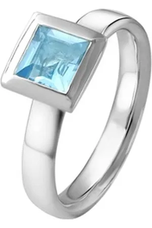 Acalee Goldring Weißgold 333 / 8K Topas Blau blau 58