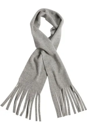 Myrtle Beach Fleeceschal Klassischer Fleece Schal mit Fransen 150 x 15 cm, mit Fransen grau