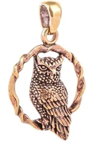 HOPLO Kettenanhänger Bronzeanhänger Eule Uhu klein Schmuck - Sonstige Tiere - 37x22mm