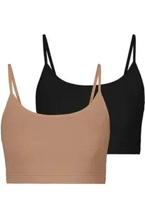 Lascana Bustier (2er-Pack) aus elastischer Baumwolle beige|schwarz 40/42