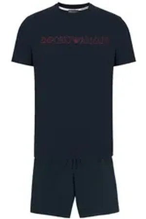 Emporio Armani Shorty Pyjama (2 tlg) mit Markenschriftzug blau S