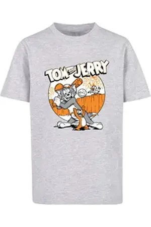Absolute Cult T-Shirt Herren Kids Tom and Jerry - Baseball Basic T-Shirt (1-tlg) grau 158/164