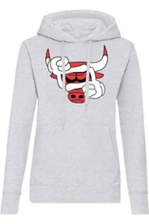 Blondie & Brownie Hoodie Damen Bulls Eye Auge Stier Bullen Sport mit Kapuze grau M