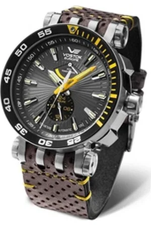 Vostok Automatikuhr XXL Energia Rocket 48 mm Herrenuhr mit Lederarmband, 575A539-L, 30 ATM