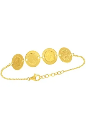 CELESTA Armband 925 Silber mit strukturierten Plättchen vergoldet weiß