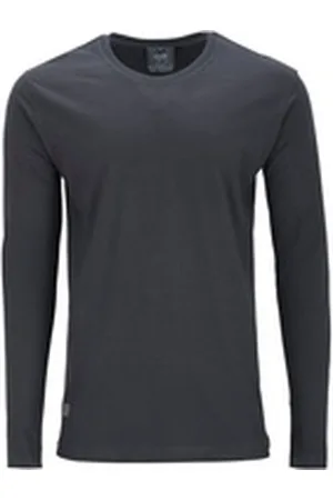 Ahorn Langarmshirt mit Rundhalsausschnitt grau 5XL