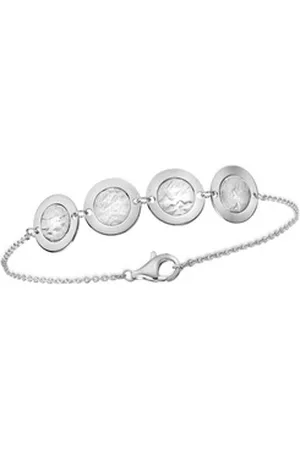 CELESTA Armband 925 Silber mit strukturierten Plättchen Elementen weiß