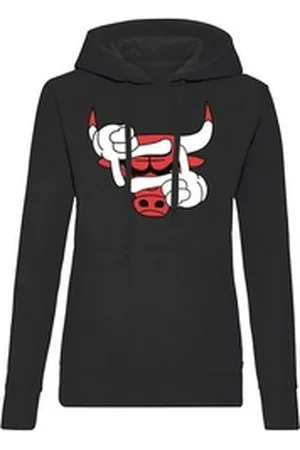 Blondie & Brownie Hoodie Damen Bulls Eye Auge Stier Bullen Sport mit Kapuze schwarz S