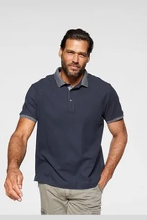 ARIZONA Poloshirt Kurzarm, mit Rippbündchen, Polokragen, aus Piqué-Stoff blau L (52/54)