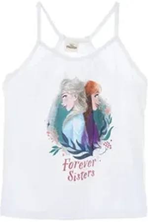 Disney Frozen T-Shirt Die Eiskönigin Elsa und Anna Top ärmelloses T-Shirt weiß 110