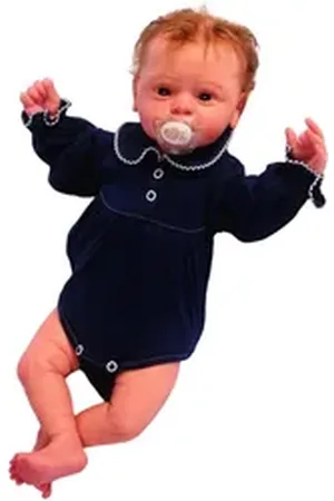 La Bortini Body Body Langarmbody mit Kragen für Mädchen in Blau aus reiner Baumwolle, 44 50 56 62 68 74 80 86 92 98 blau 80-86
