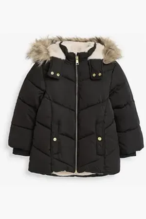 Next Steppmantel Wasserabweisende Steppjacke mit Kunstfell (1-tlg) schwarz 158 (13 J.)