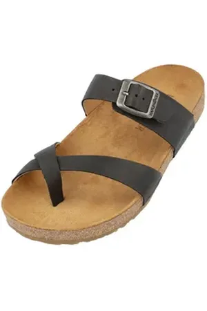 Haflinger Bio Juno Sommer Sandale Hausschuh Unisex Hausschuh schwarz 48 EU