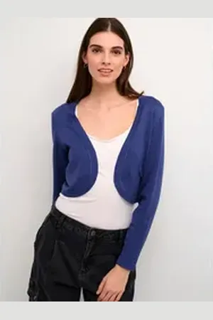 Kaffe Bolerojacke Astrid (1-St) Plain/ohne Details blau XL