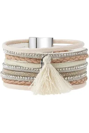 Lascana Wickelarmband Layer Armband mit Tassel, mit Magnetverschluss, Armschmuck rosa
