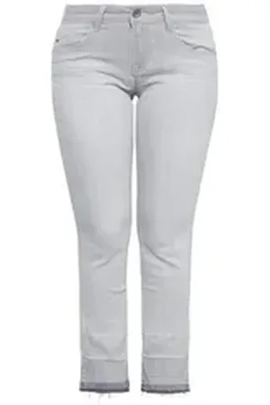 ATT Slim-fit-Jeans Brenda (1-tlg) mit offenen Saumkanten und Waschung grau 40