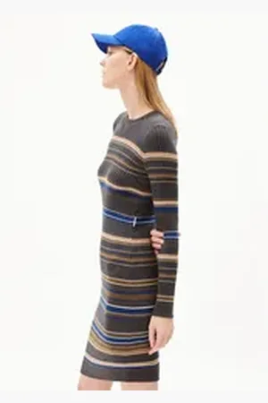 Armedangels Maxikleid LIAA RN STRIPES Damen (1-tlg) Strickkleid Slim Fit aus Bio-Baumwolle bunt M/38/40