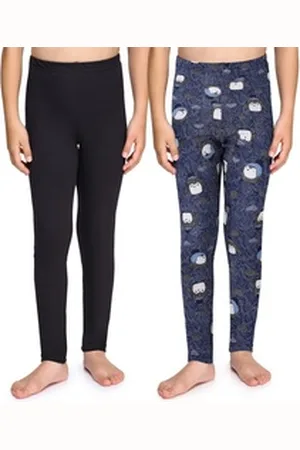 Merry Style Leggings Mädchen Lange Leggings 2Pack MS10-337 (2-tlg) aus Baumwolle blau|schwarz 110