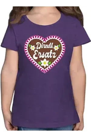 Shirtracer T-Shirt Dirndl Ersatz mit Lebkuchen Mode für Oktoberfest Kinder Outfit lila 164 (14/15 Jahre)
